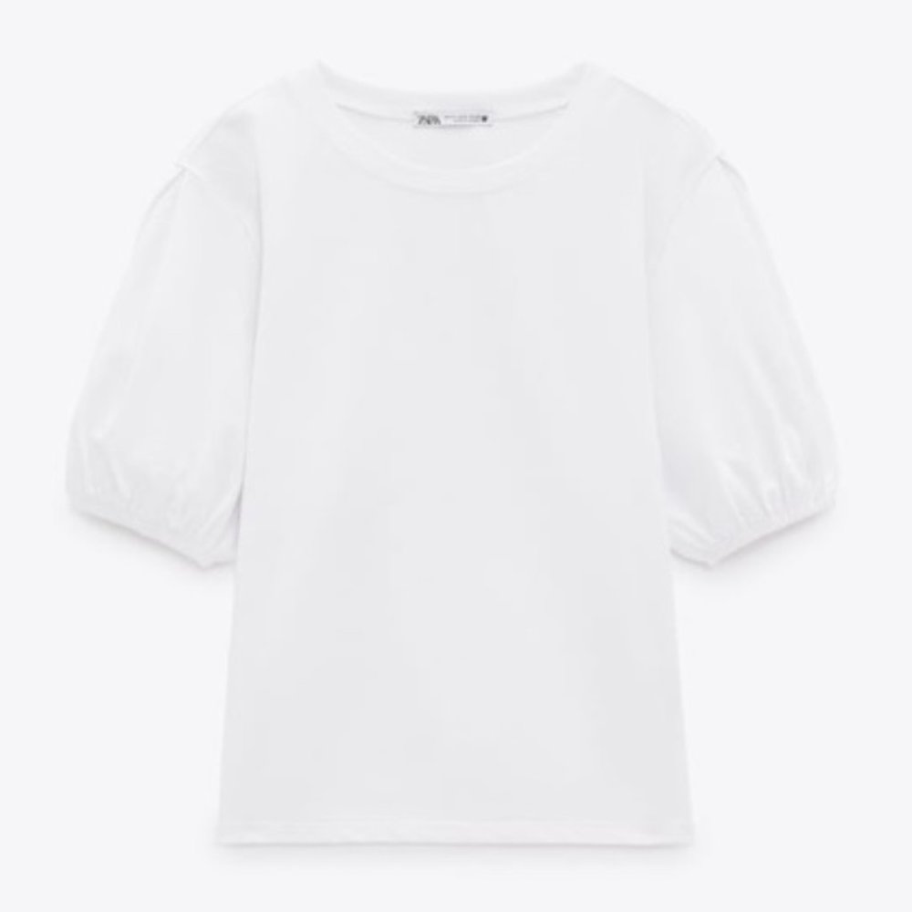 ZARA Balloon Sleeve Elastic Cuff Top